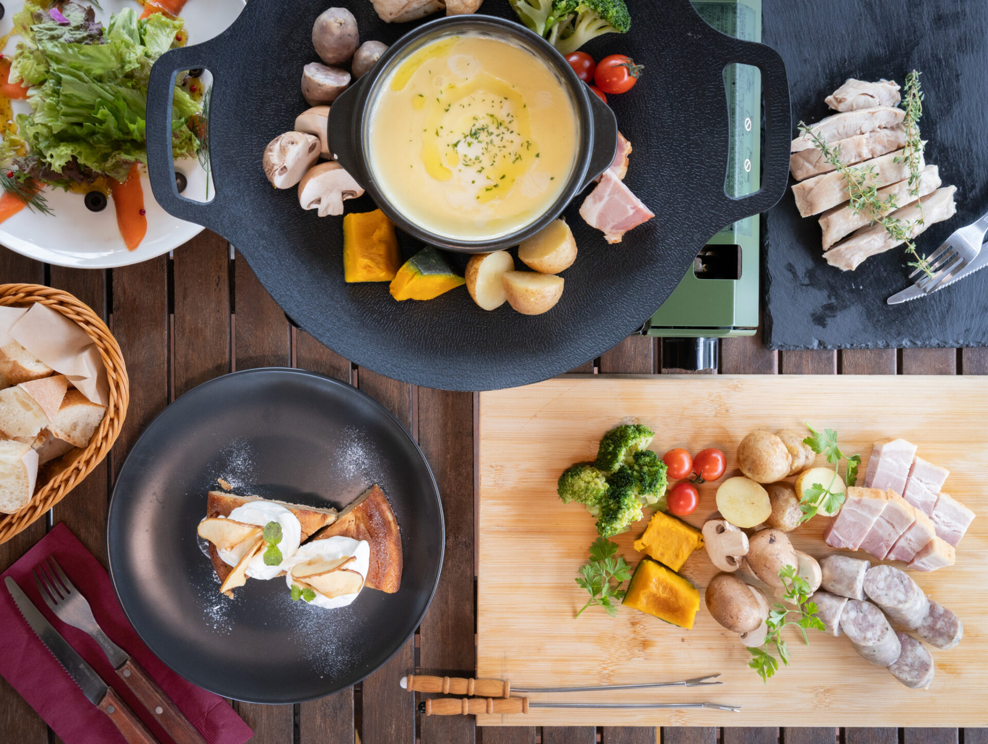 【11/1~12/25】ティーセット＆アイピロー付き チーズフォンデュと特製デザートのご褒美プラン|頑張る私をひと休み。